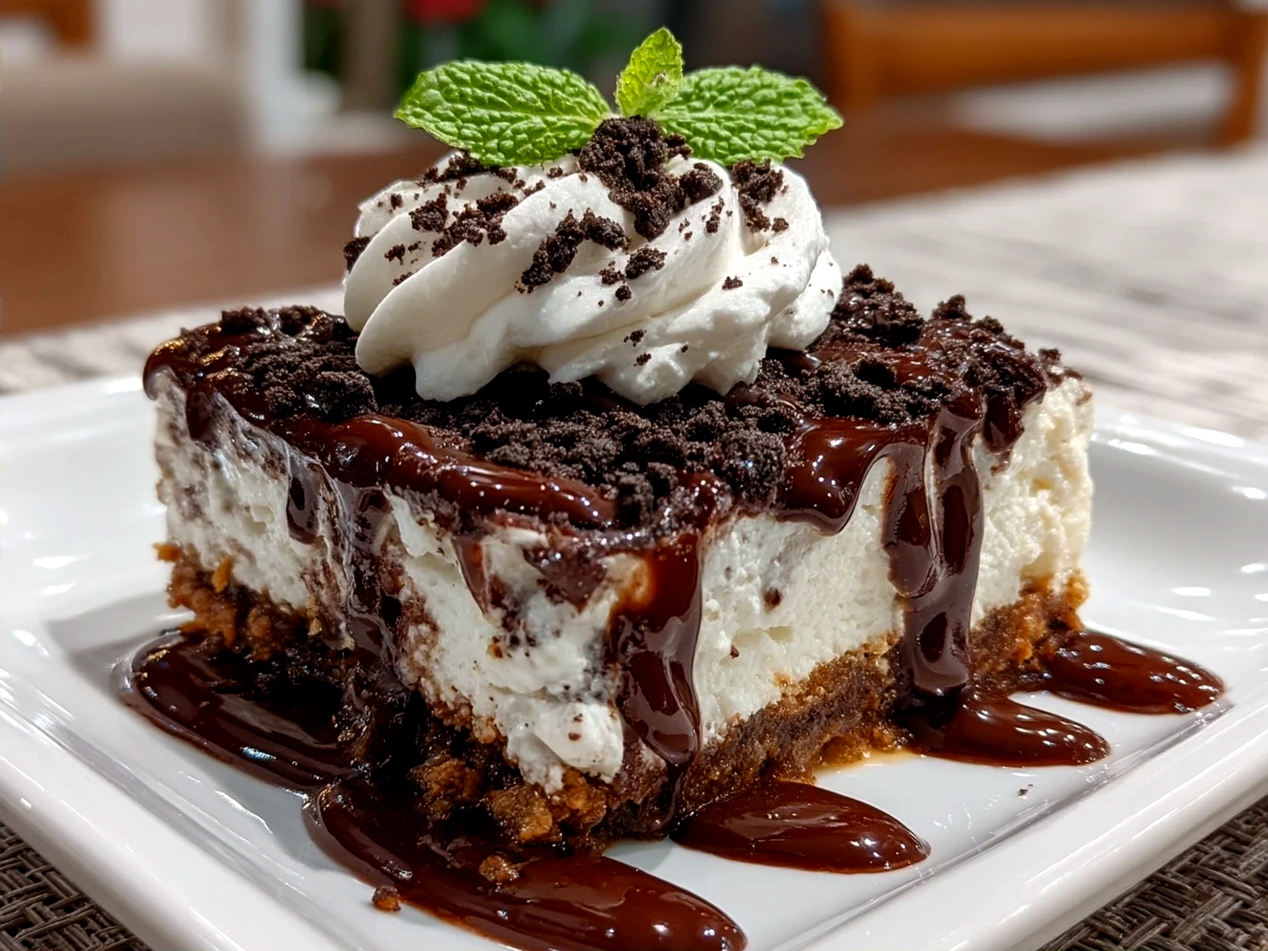 Classic Dirt Cake Delight dessert with gummy worm topping ready to serve