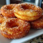 Close-up of freshly prepared apple cider donuts