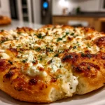 Close-up of freshly prepared Honey Ricotta Pizza