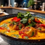 Comforting Cheats Chicken Laksa close-up