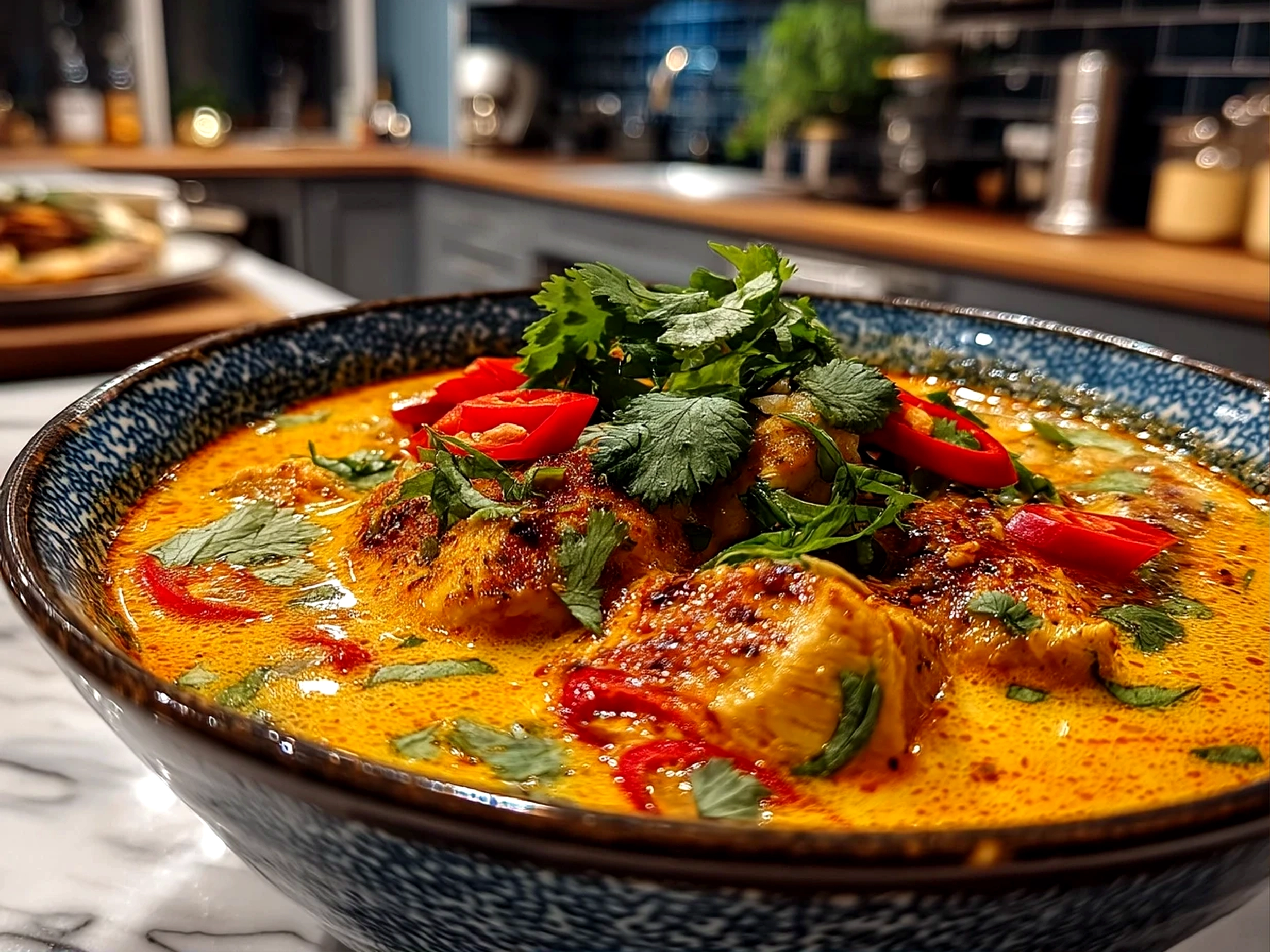 Comforting Cheats Chicken Laksa close-up