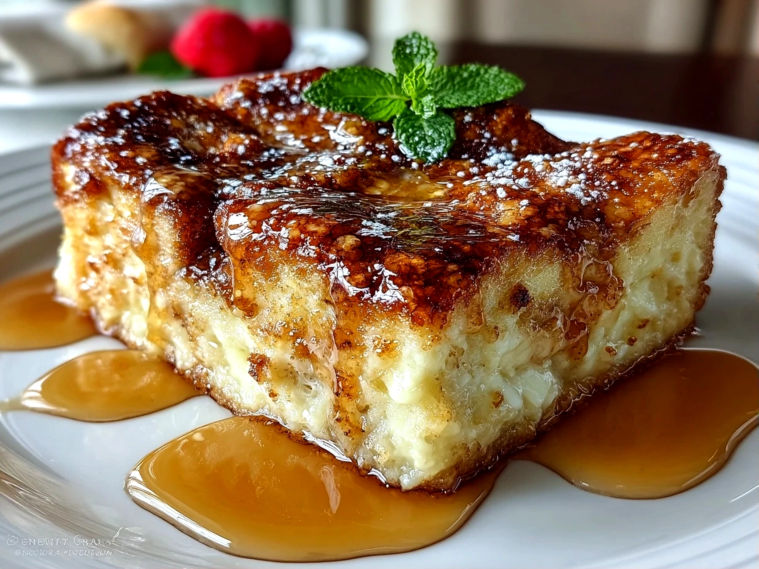 Comforting French Toast Bake Close-Up