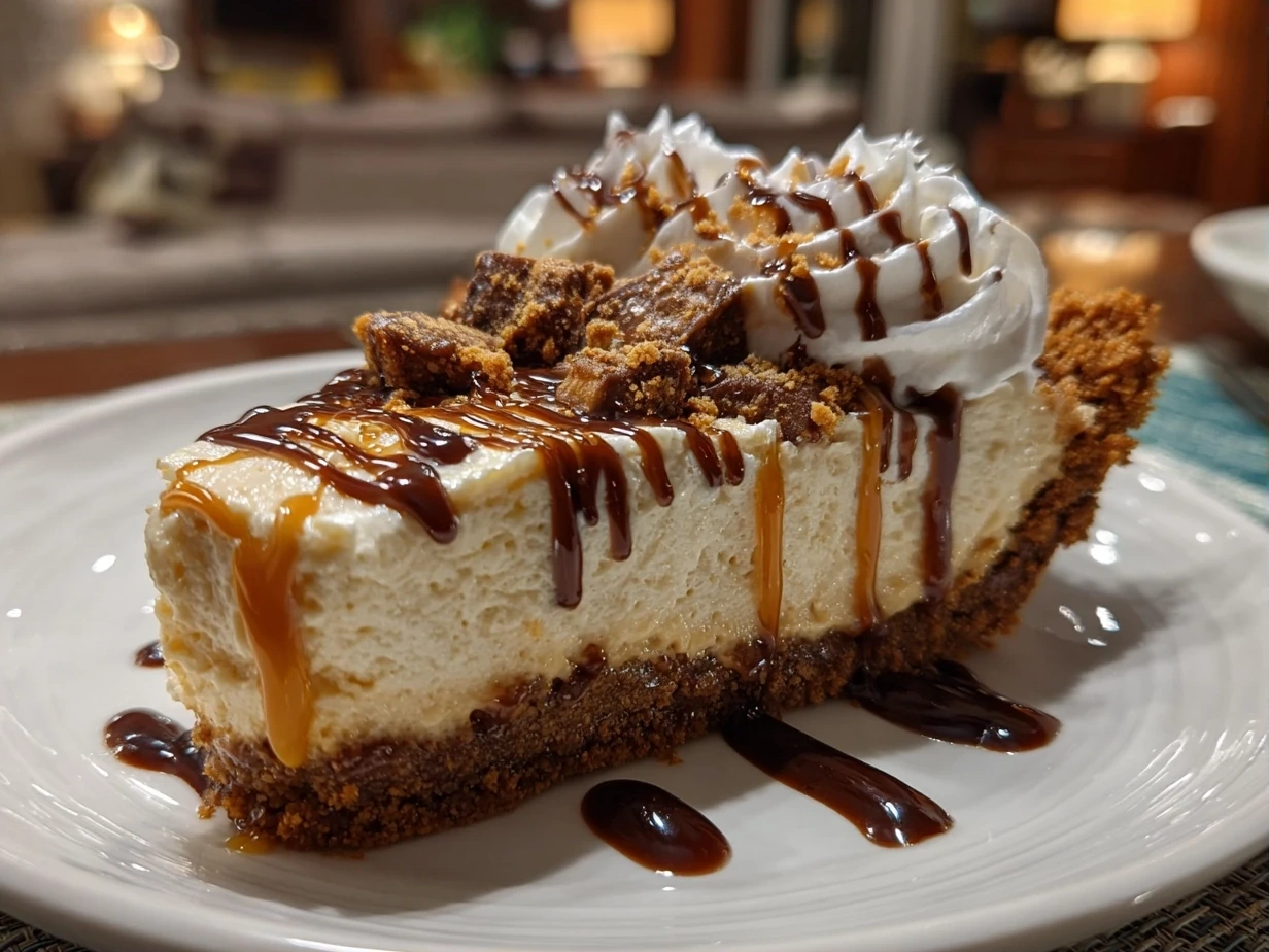 Finished Old Fashioned Peanut Butter Pie ready to serve