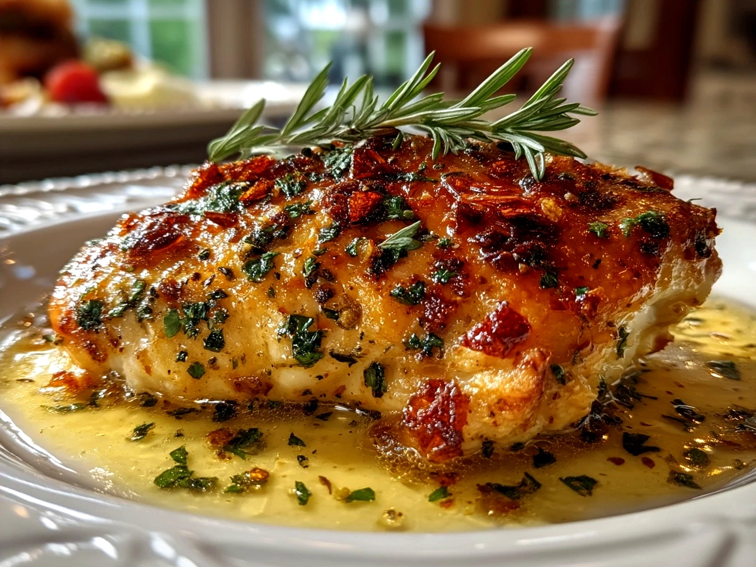 Creamy Crock Pot Angel Chicken served with sides