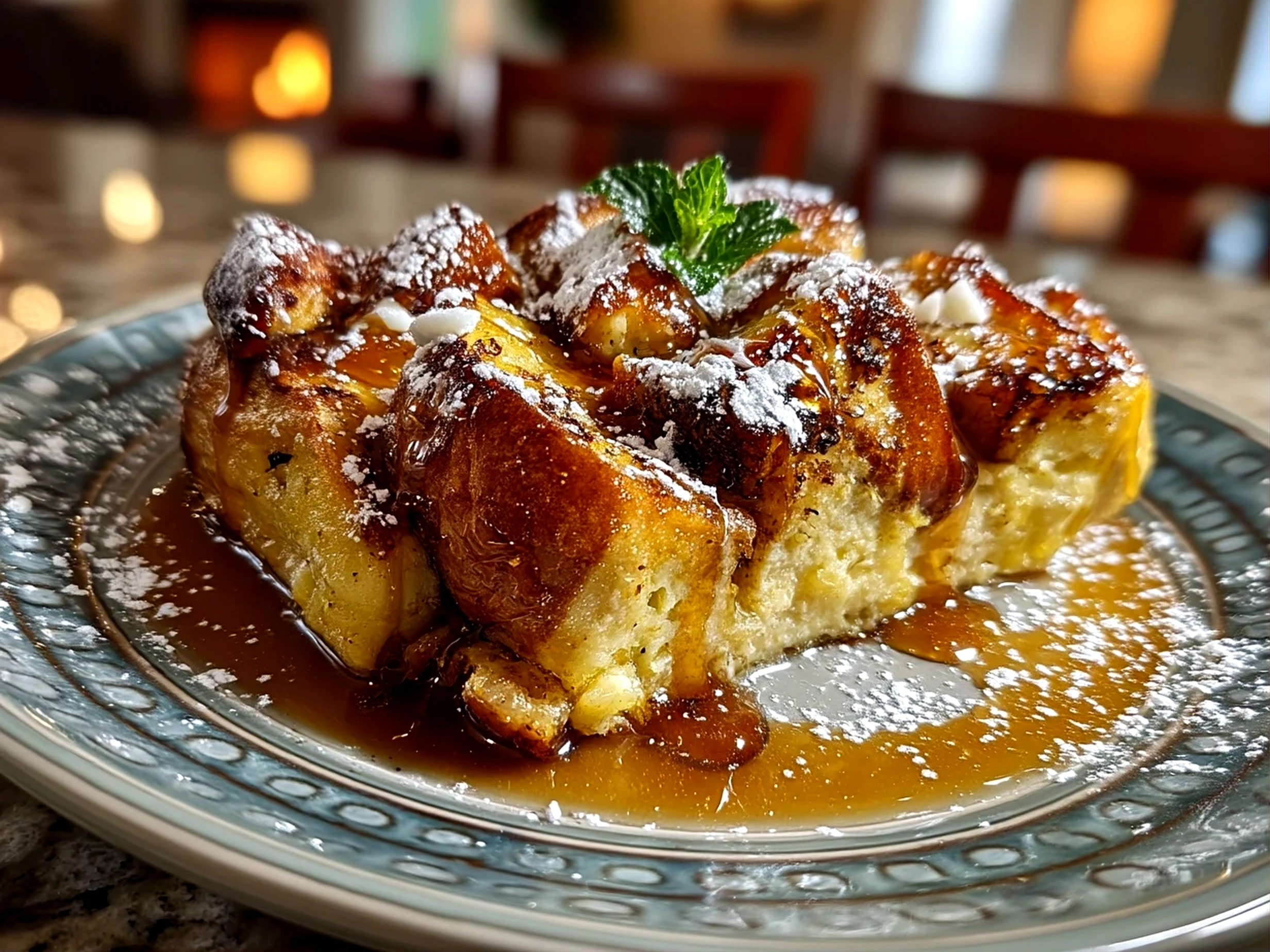 Golden French Toast Bake fresh from the oven ready to serve