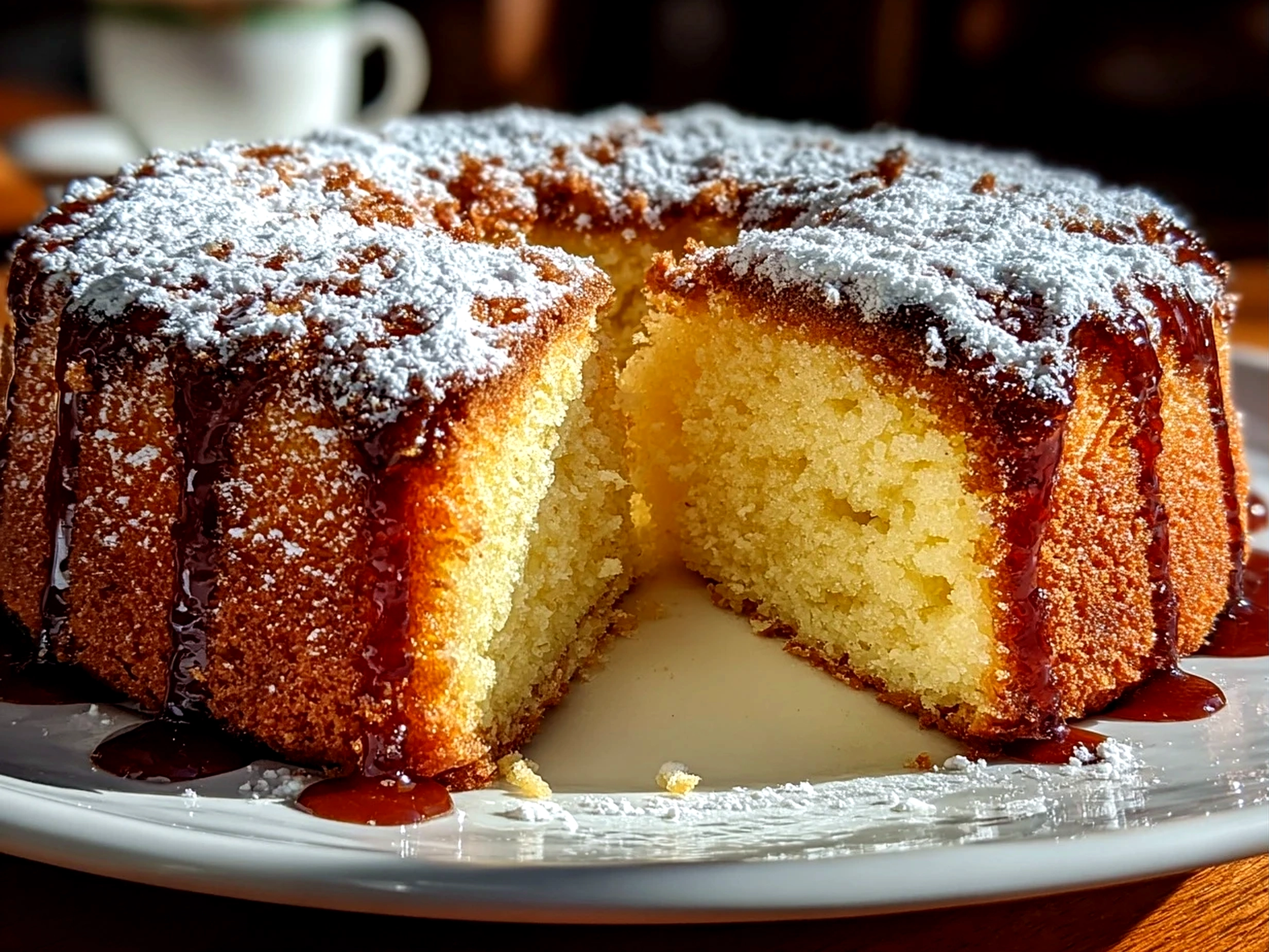 Freshly prepared Italian Love Cake on white plate
