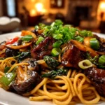 Freshly prepared Vegan Teriyaki Noodle Bowl