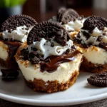 Home cook, iPhone 14. Close-up slight angle of homemade No-Bake Oreo Cheesecake Bites on white plate. Mouthwatering --ar 4:3 --style raw --s 240