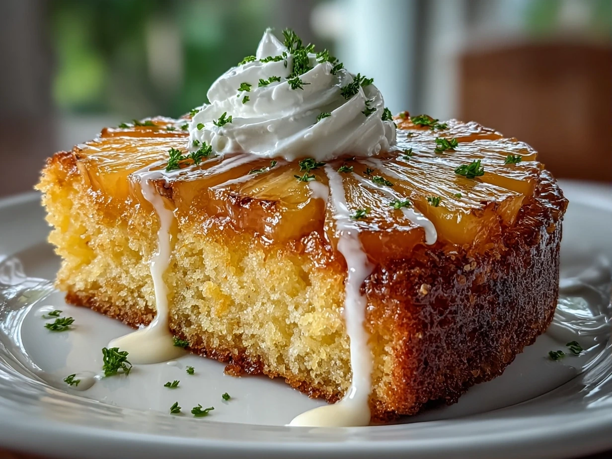 Juicy Pineapple Cake Close-up