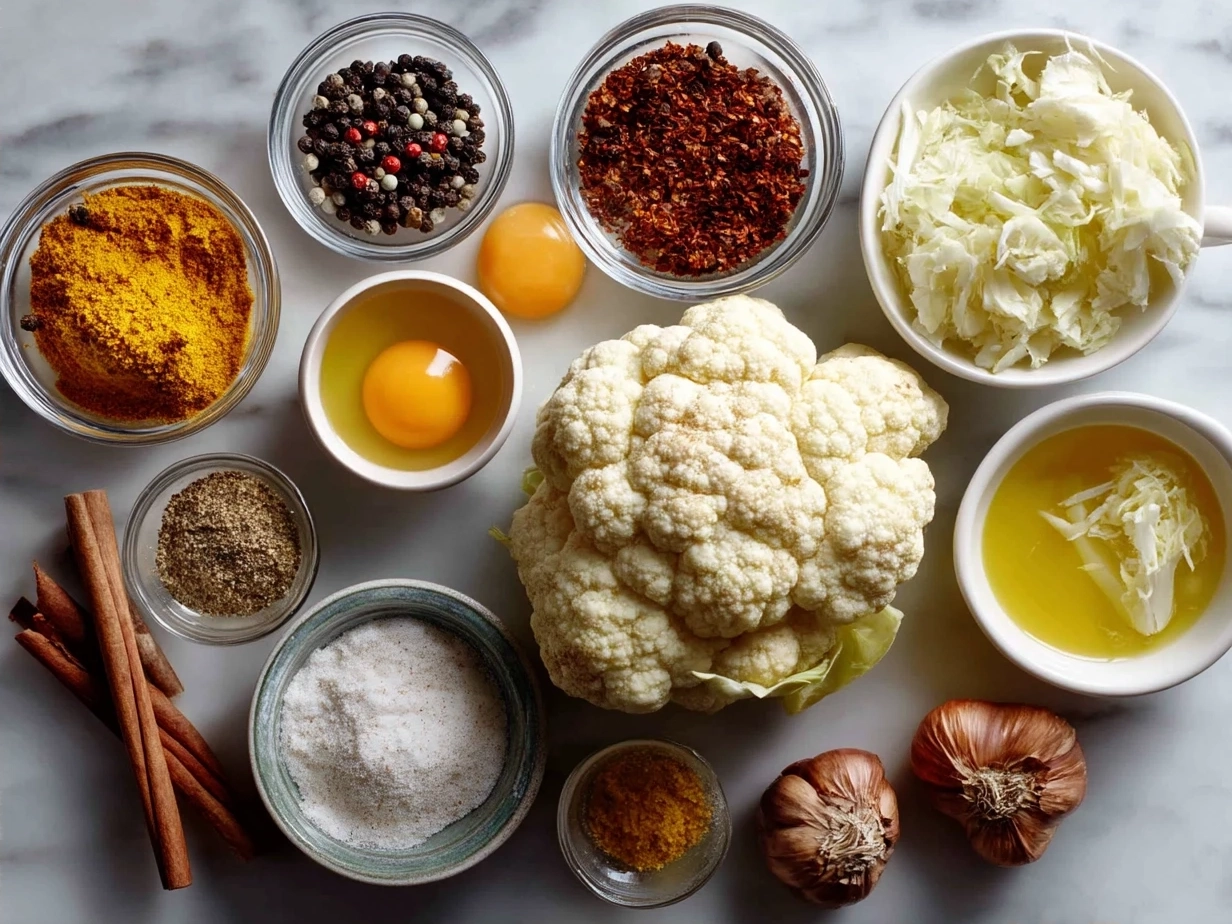 Ingredients for Roasted Cauliflower Curry Soup