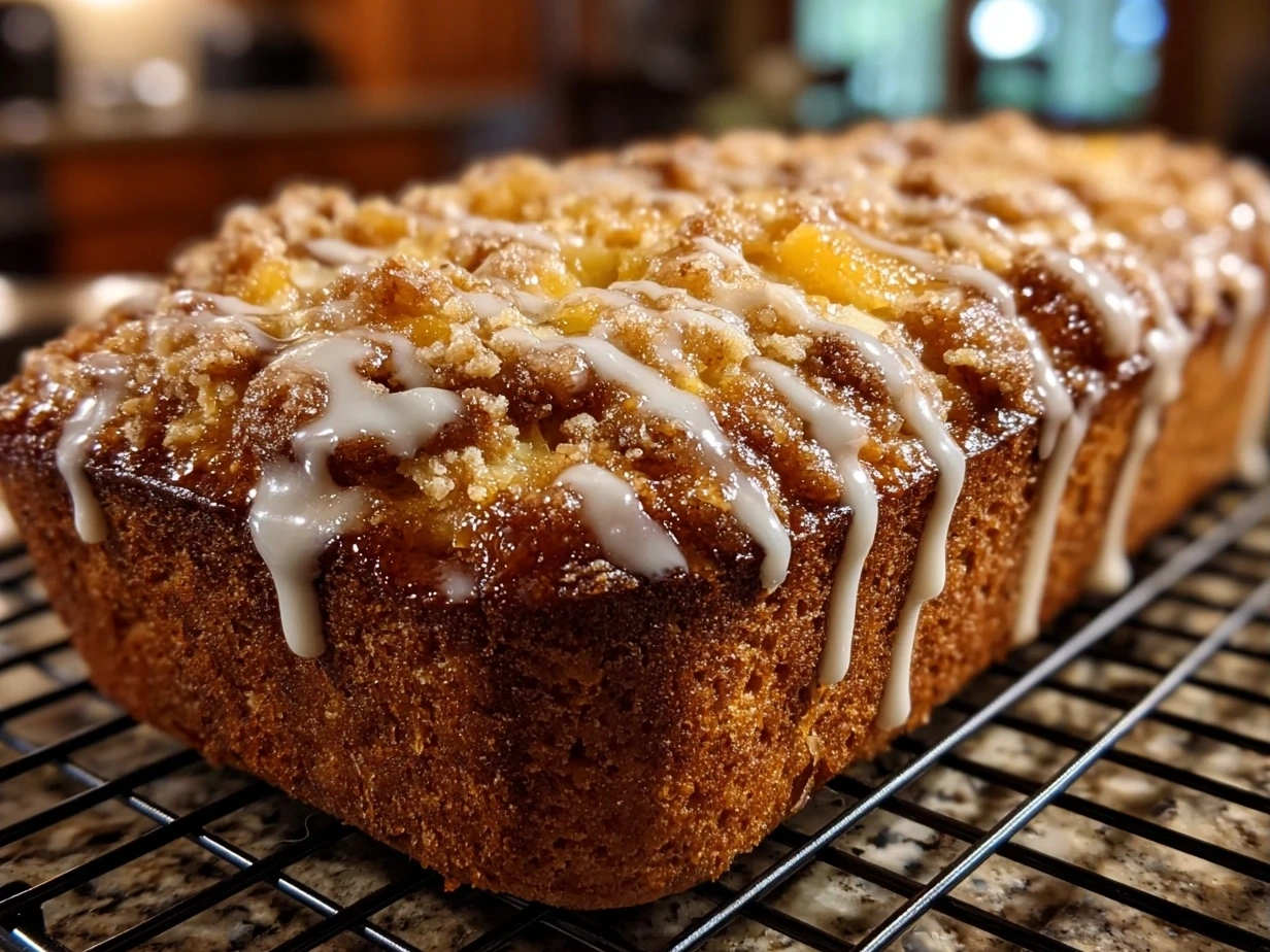 Close-up of a freshly baked slice of Butternut Squash-Apple Coffee Cake