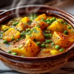 Slow-Cooked Potato Pea Curry in Crockpot