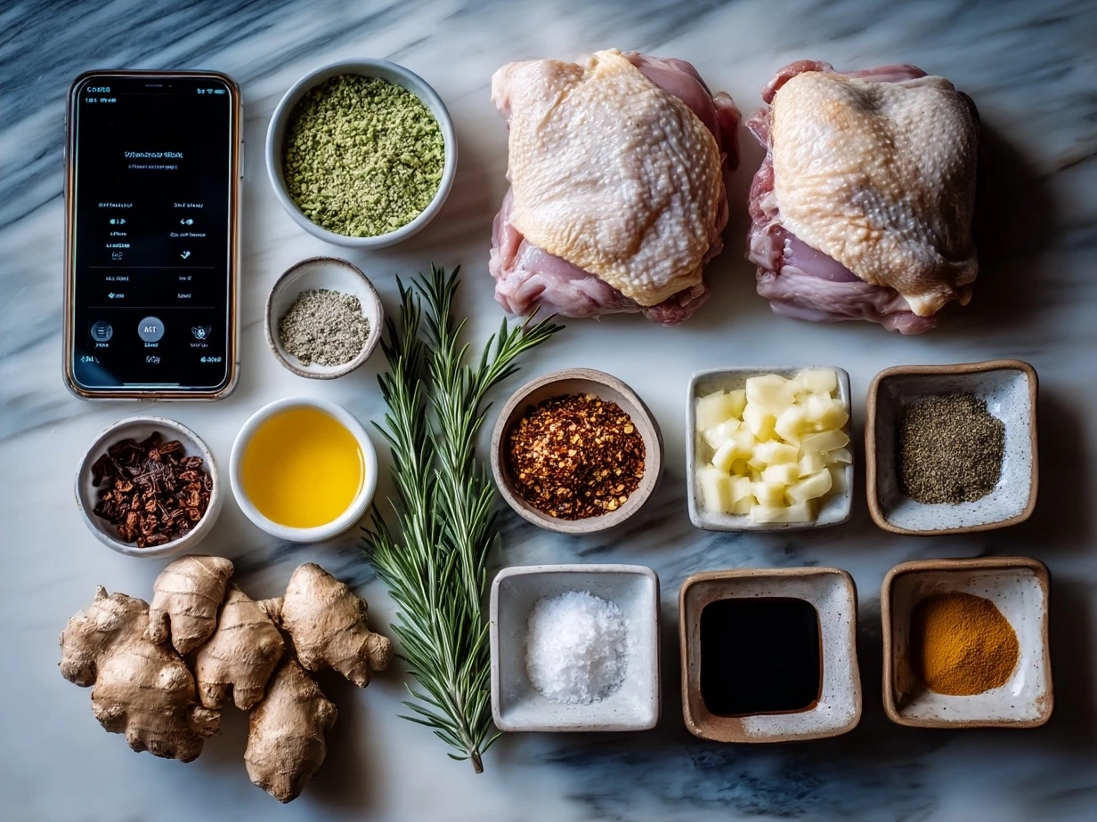 Ingredients for Sticky Honey Garlic Thighs