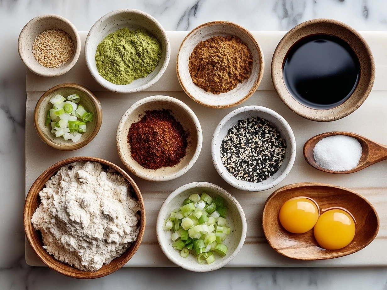 Ingredients for Sticky Tofu Bowls laid out on a kitchen counter