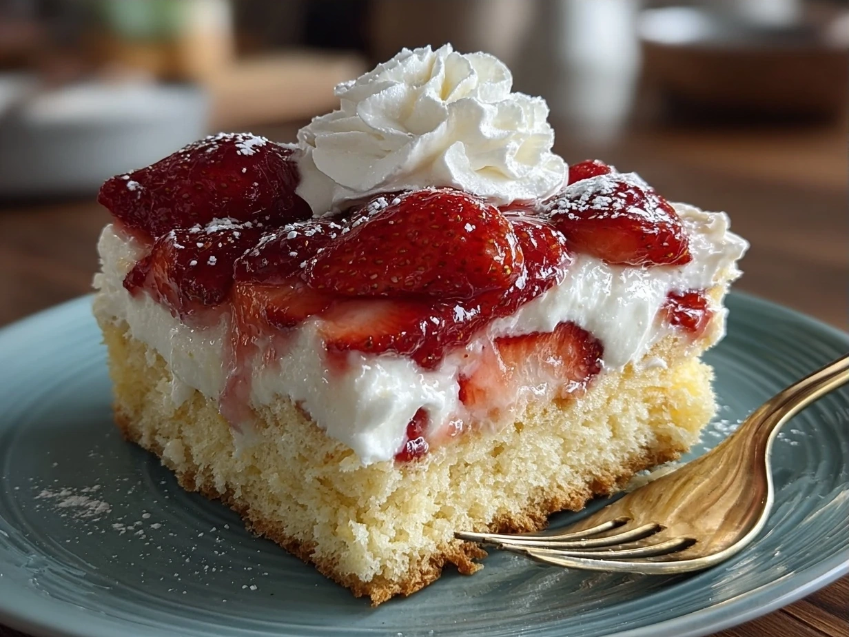 Delicious final Strawberry Shortcake dessert ready to serve
