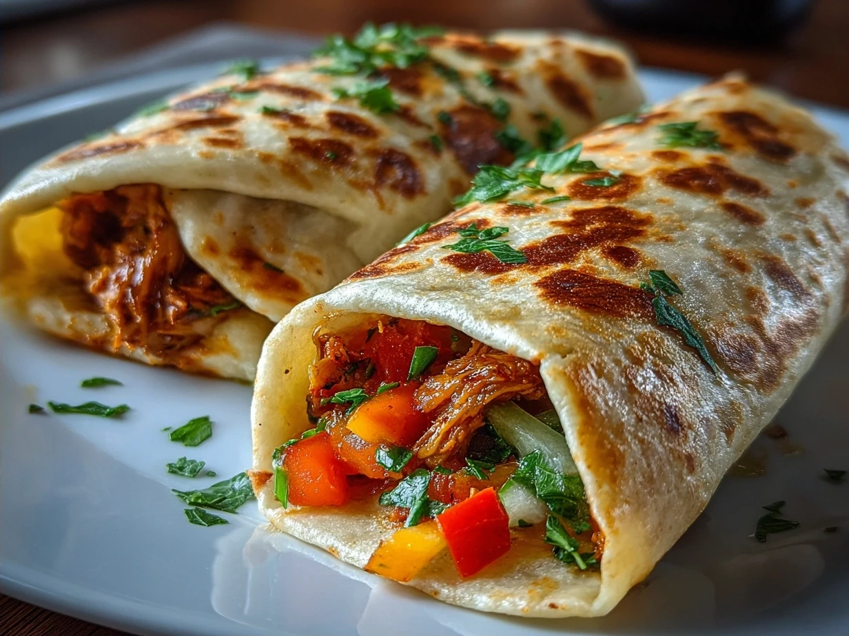 Finished Vegan Burrito Wraps served on a plate ready to eat