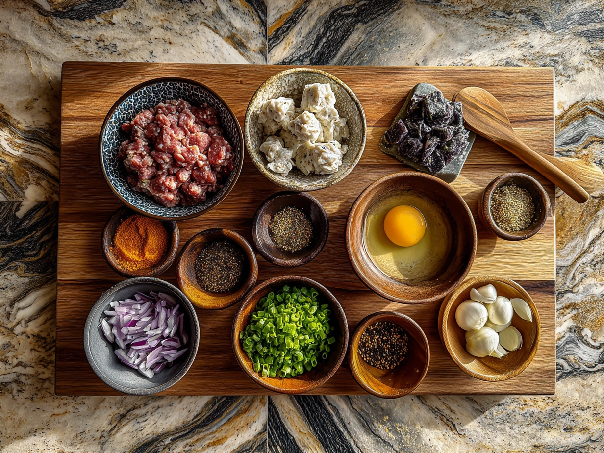 Ingredients laid out for making BBQ Sausage Bites