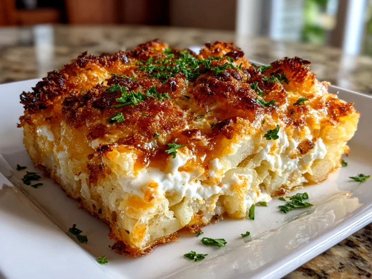 Comforting Funeral Potatoes Close-up