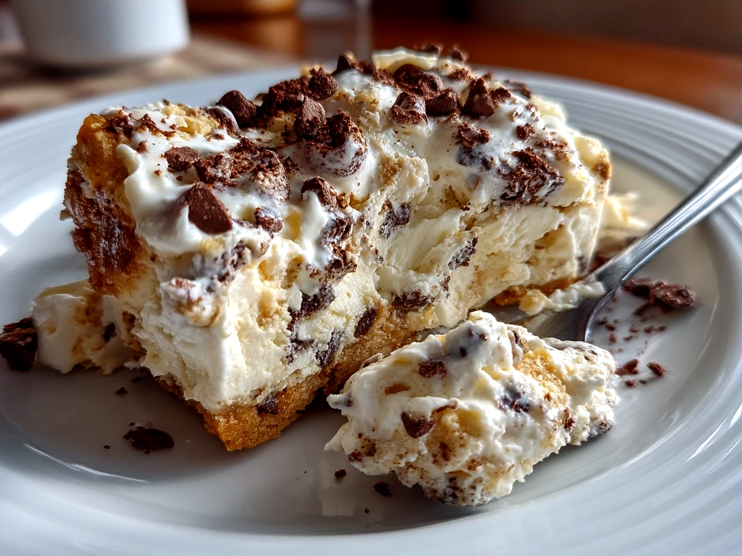 A bowl of Cookie Dough Greek Yogurt with Chocolate Chips garnished with extra chocolate chips