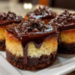 Freshly prepared Chocolate Gnome Cheesecakes on white marble plate