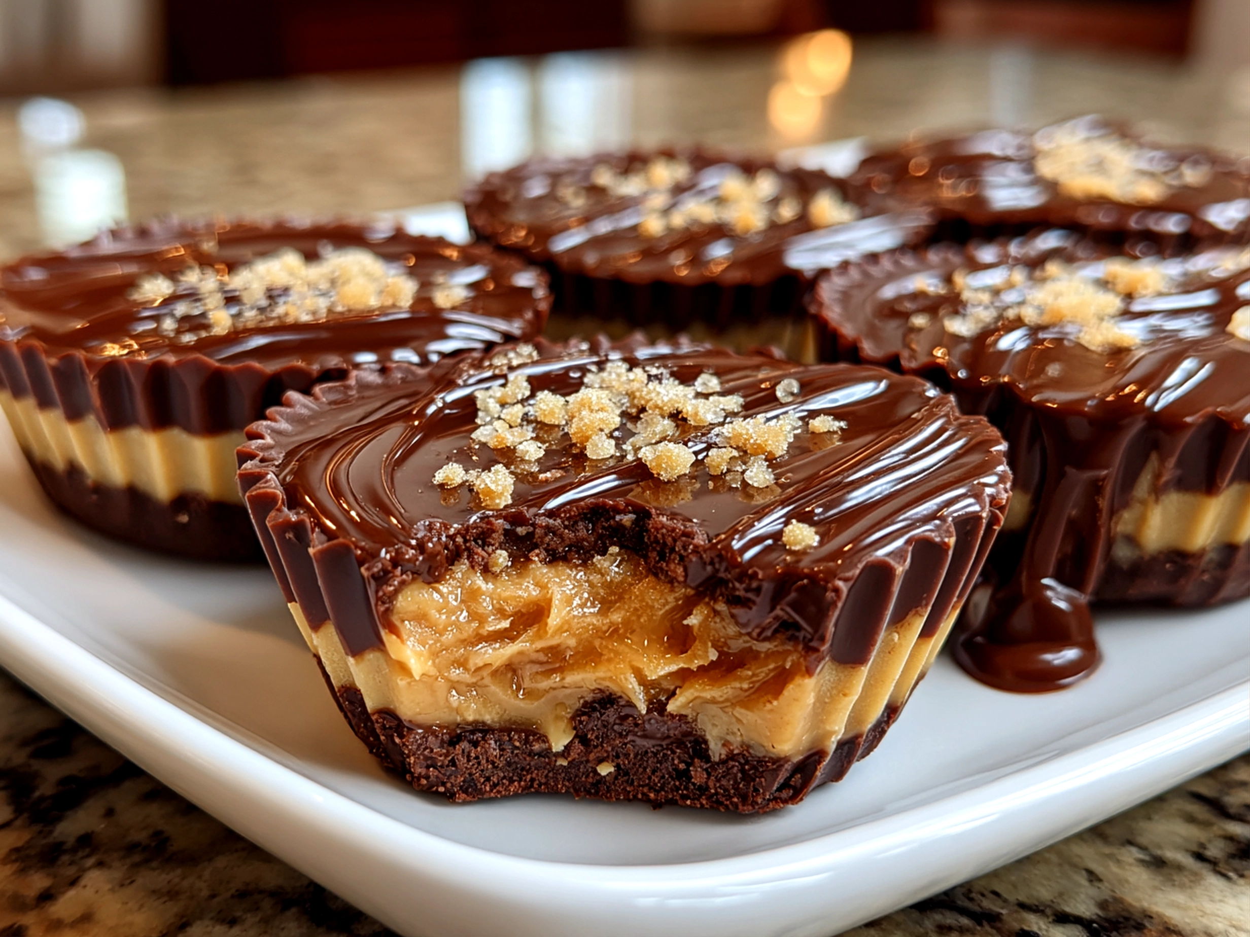 Freshly prepared Reese's Peanut Butter Cups close-up