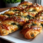 Freshly prepared Spinach and Feta Puff Pastry Twists