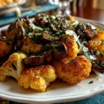 Garlic Cauliflower Mushroom Skillet close-up