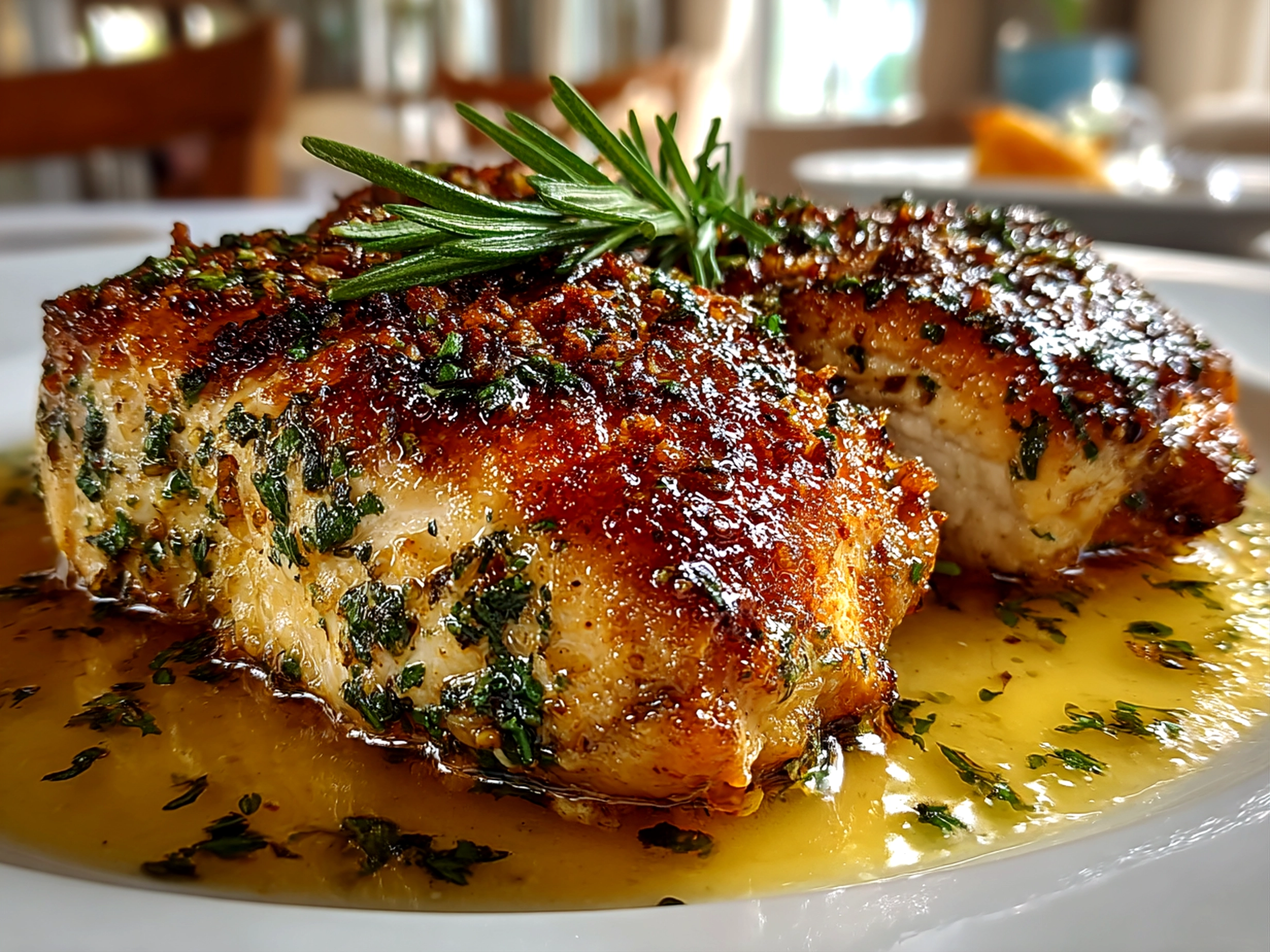 Home cook, taken with iPhone 14 Pro. Close-up slight angle of delicious melt-in-your-mouth chicken on white plate. Warm appetizing --ar 4:3 --style raw --s 250