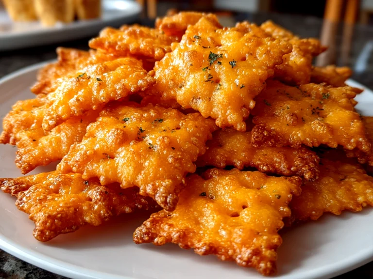 home cook, taken with iPhone 14 Pro. Close-up slight angle of delicious Sourdough Cheez-It Crackers on white plate. mouthwatering --ar 4:3 --style raw --s 235