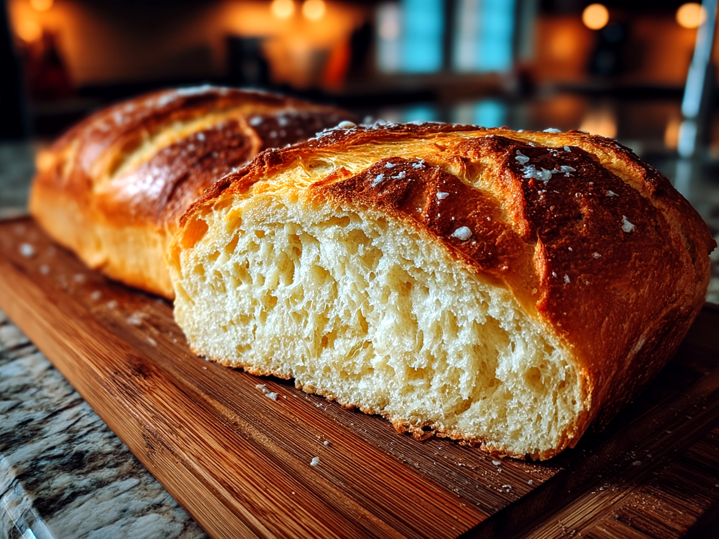 Freshly baked Homemade Italian Bread served with olive oil and soups