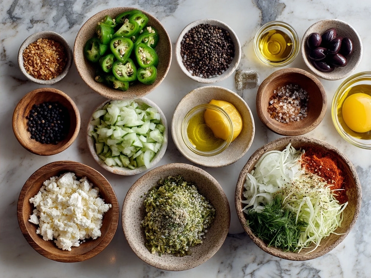 Ingredients for Jalapeno Poppers Nourish Bowl laid out on kitchen counter