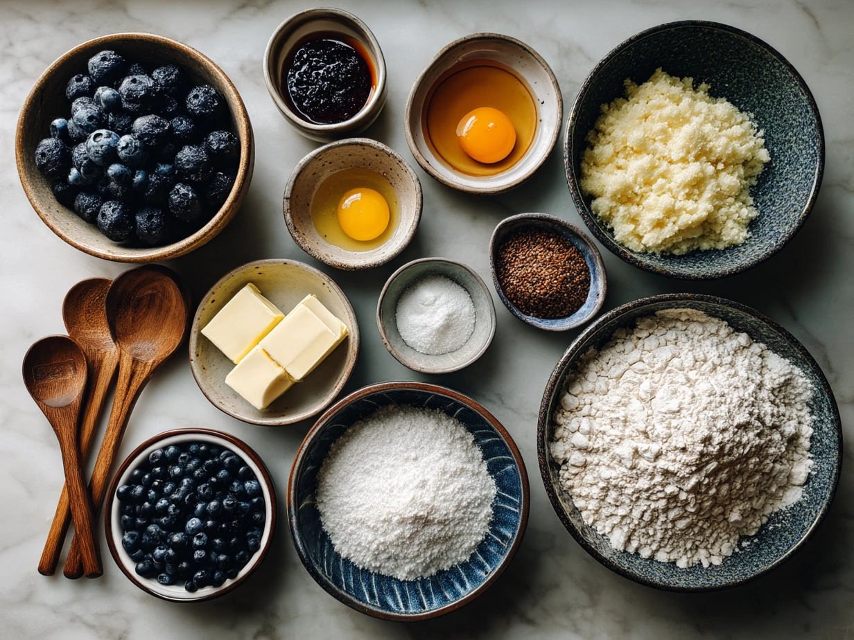 Ingredients for Maple Blueberry Sourdough Donut Holes