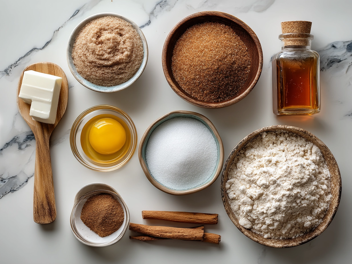 Ingredients for Sourdough Discard Cinnamon Sugar Twists