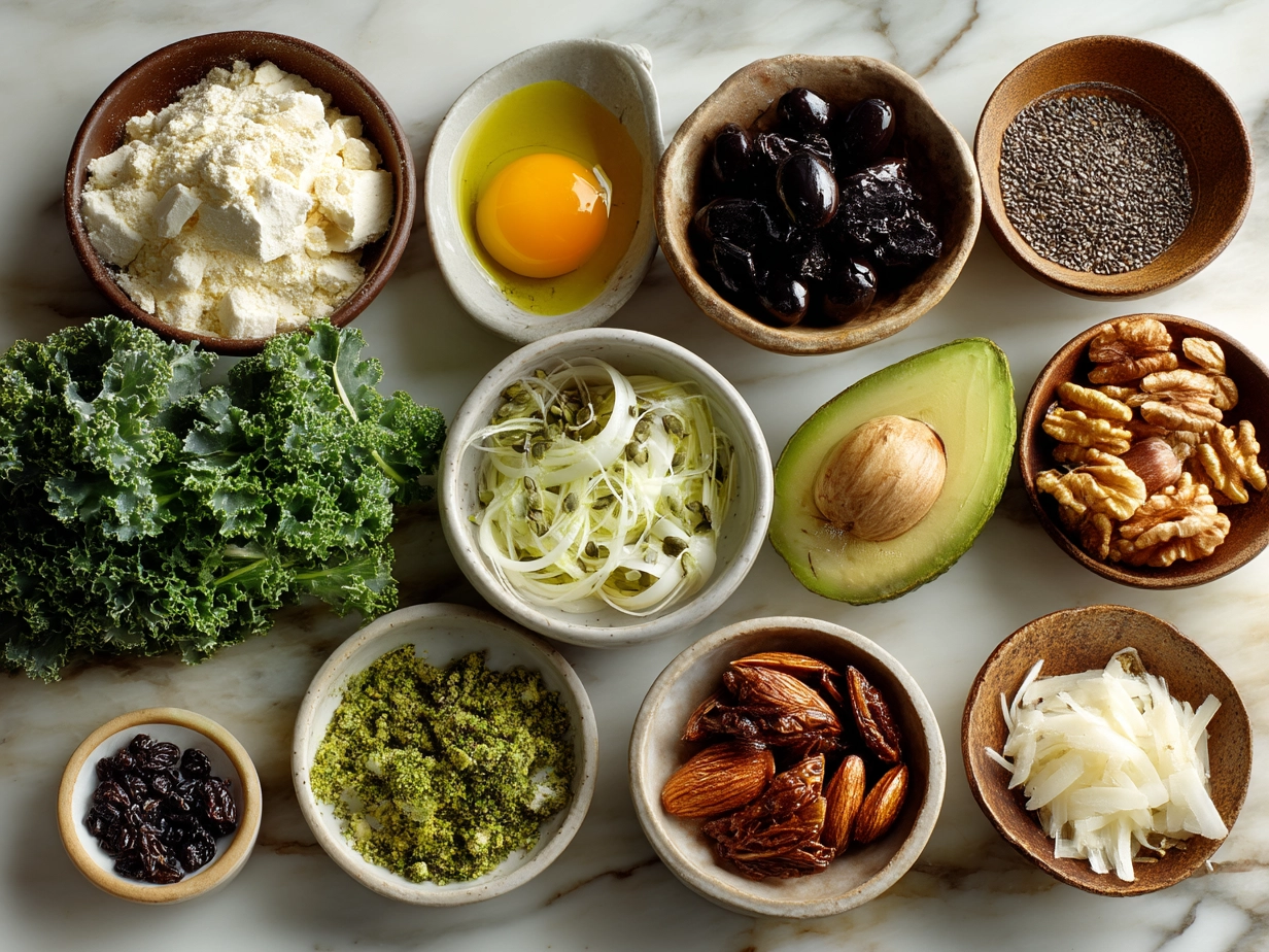 Ingredients for Superbowl Food Nourish Bowl showing cooked quinoa, black beans, salad greens, avocado, cherry tomatoes, roasted sweet potatoes, carrot, red onion, and feta cheese