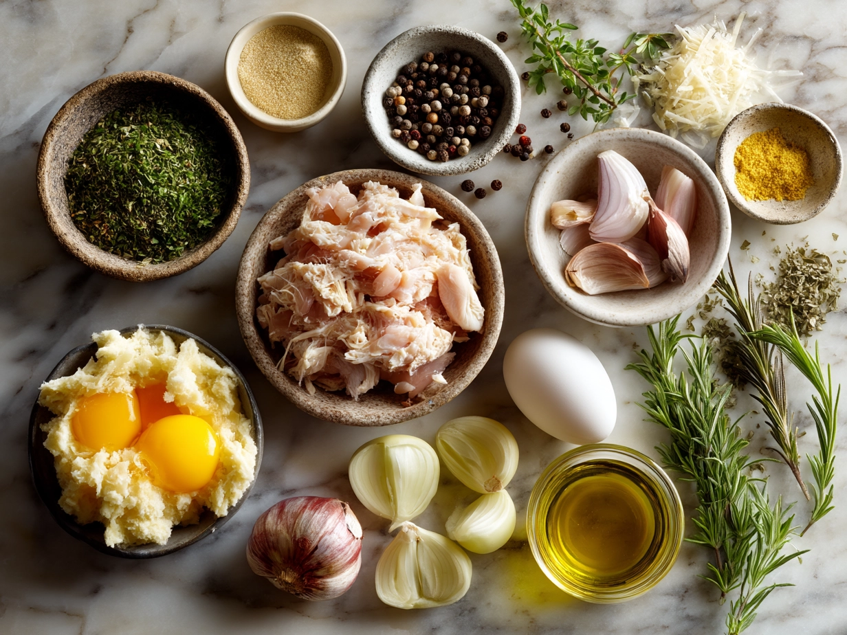 Top-down view of raw ingredients for slow cooker chicken pot pie including chicken, mixed vegetables, onions, and pie crust