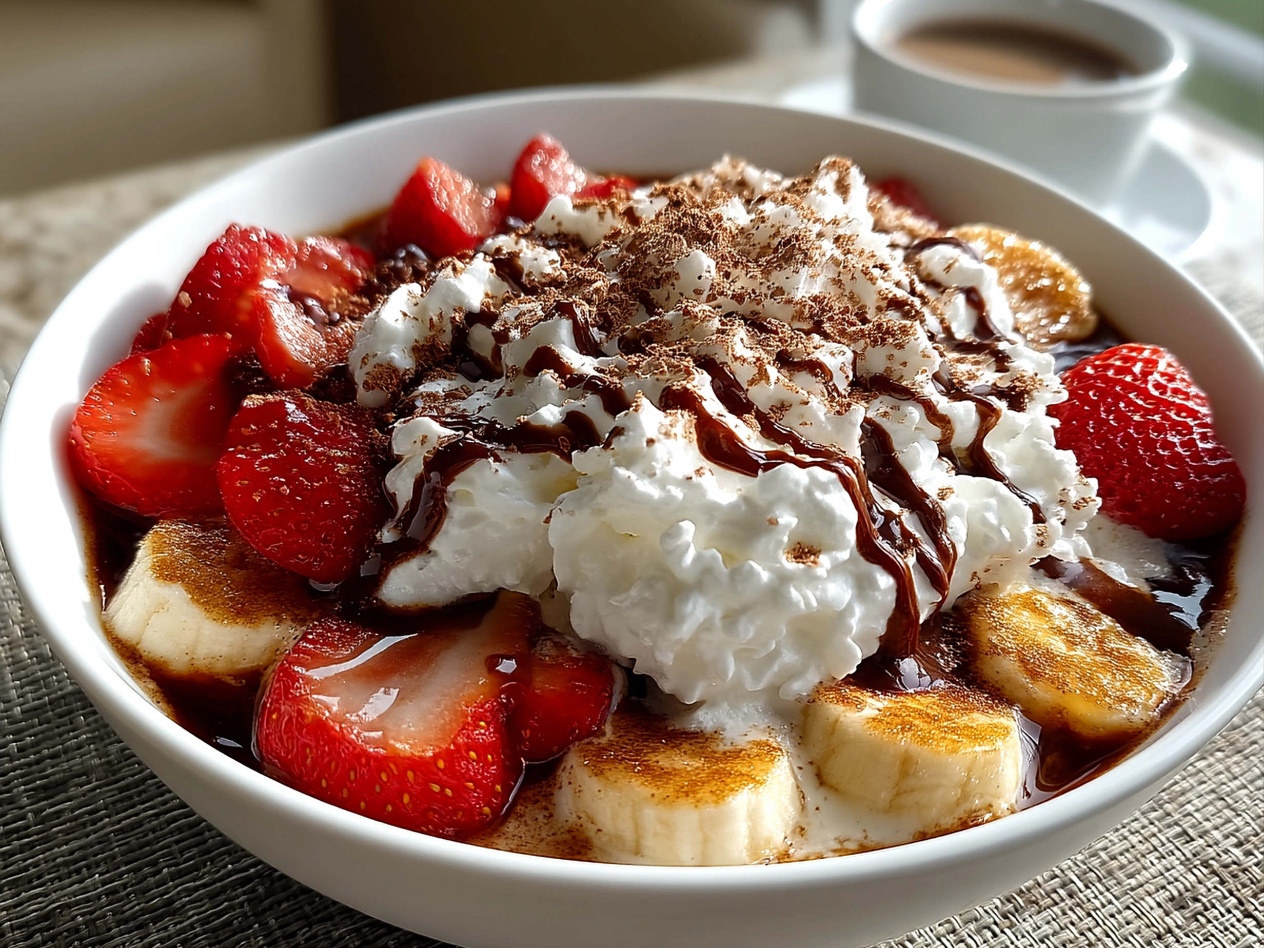 Valentine Breakfast Nice Cream Bowl topped with fresh kiwi, berries, granola, and shredded coconut