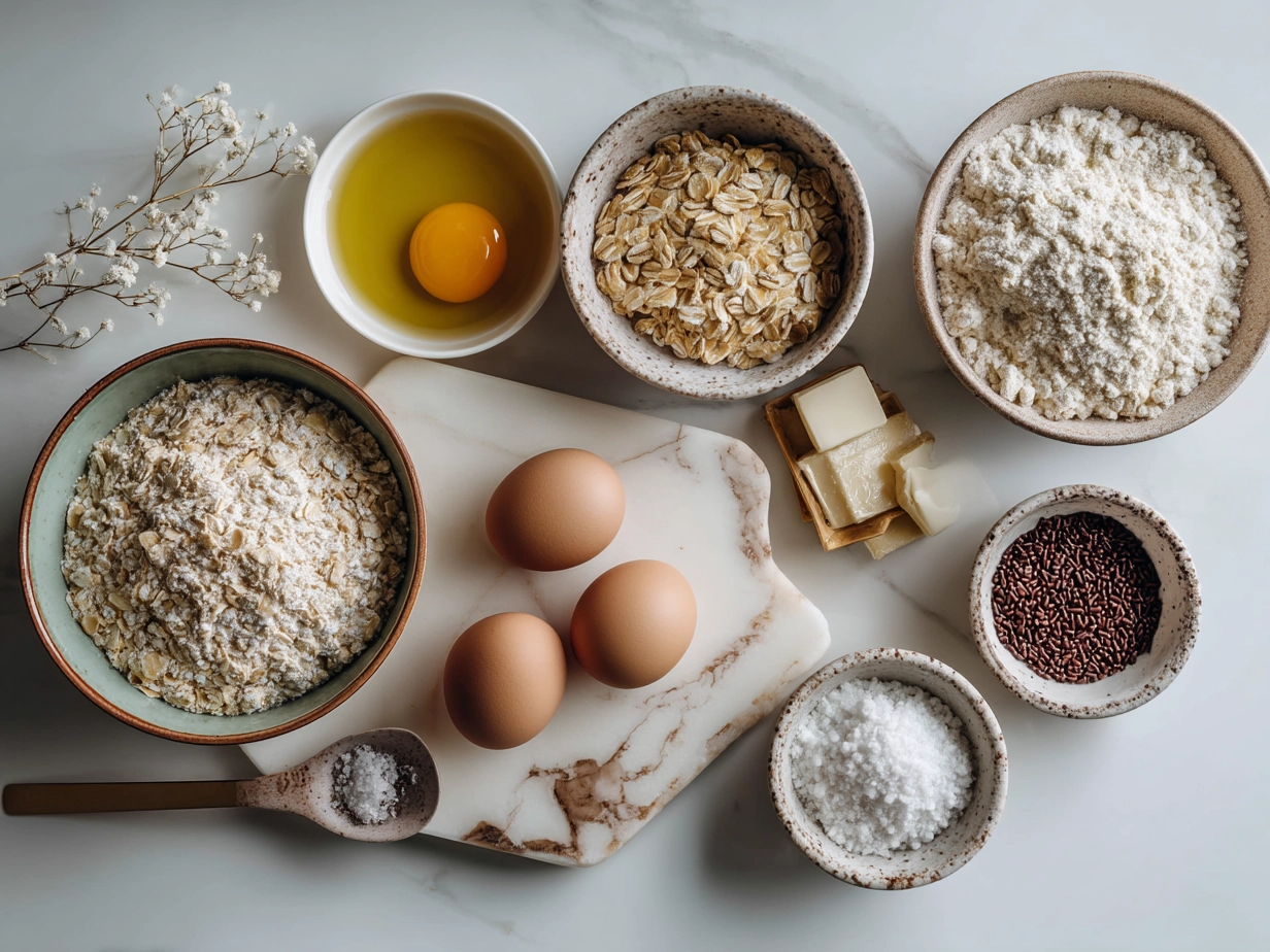 Ingredients for Valentine Cookies Oatmeal Bowl